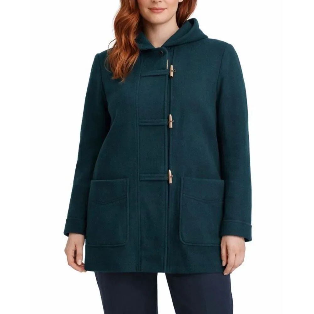 Alfred Dunner vintage 100% wool toggle closure peacoat size 16